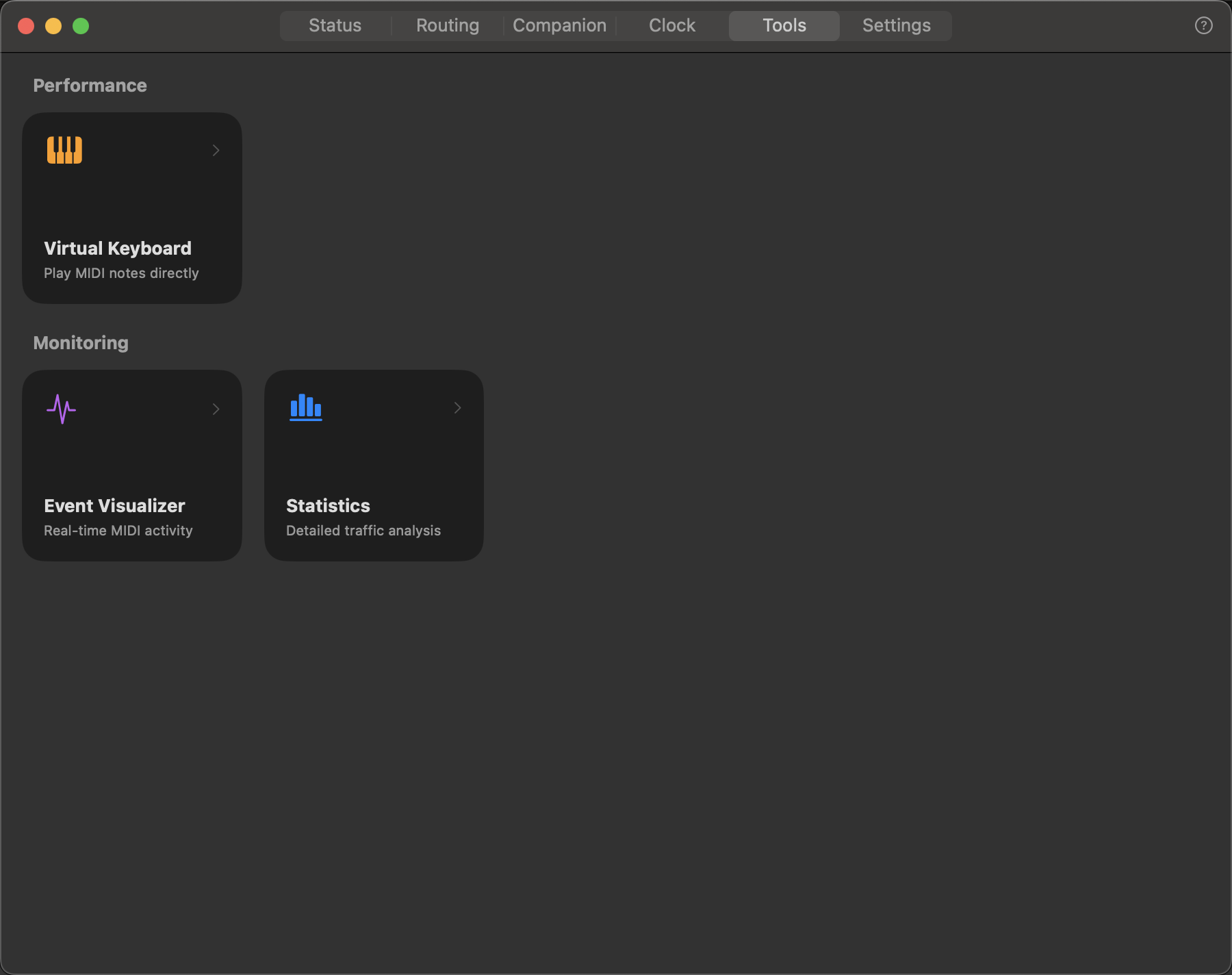 Tools Menu